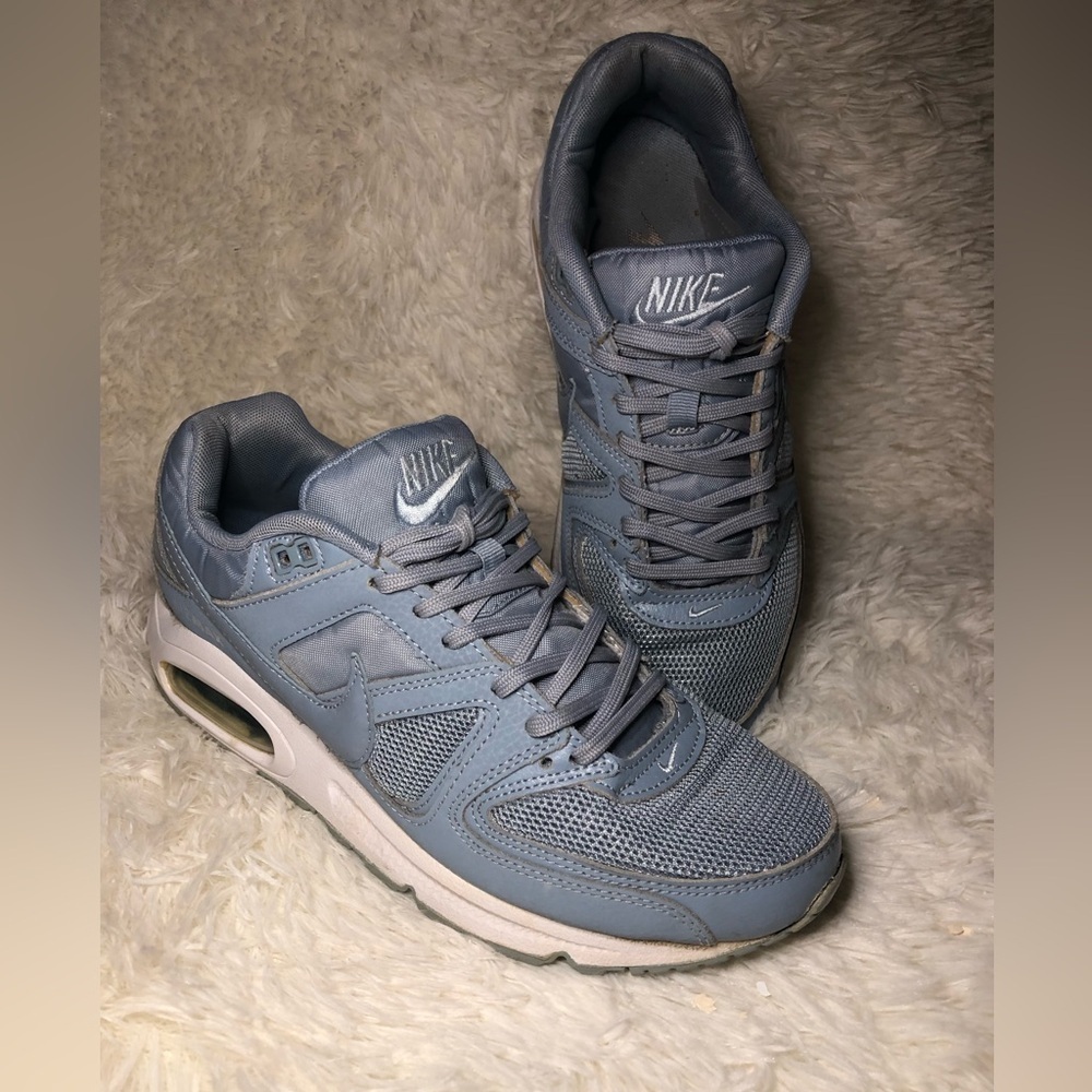 Nike Womens Air Max Command Blue Gray Lace Up Running Shoes size 8